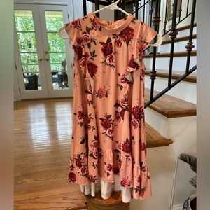 Joyfolie Pink Floral Dress Size: Youth 8